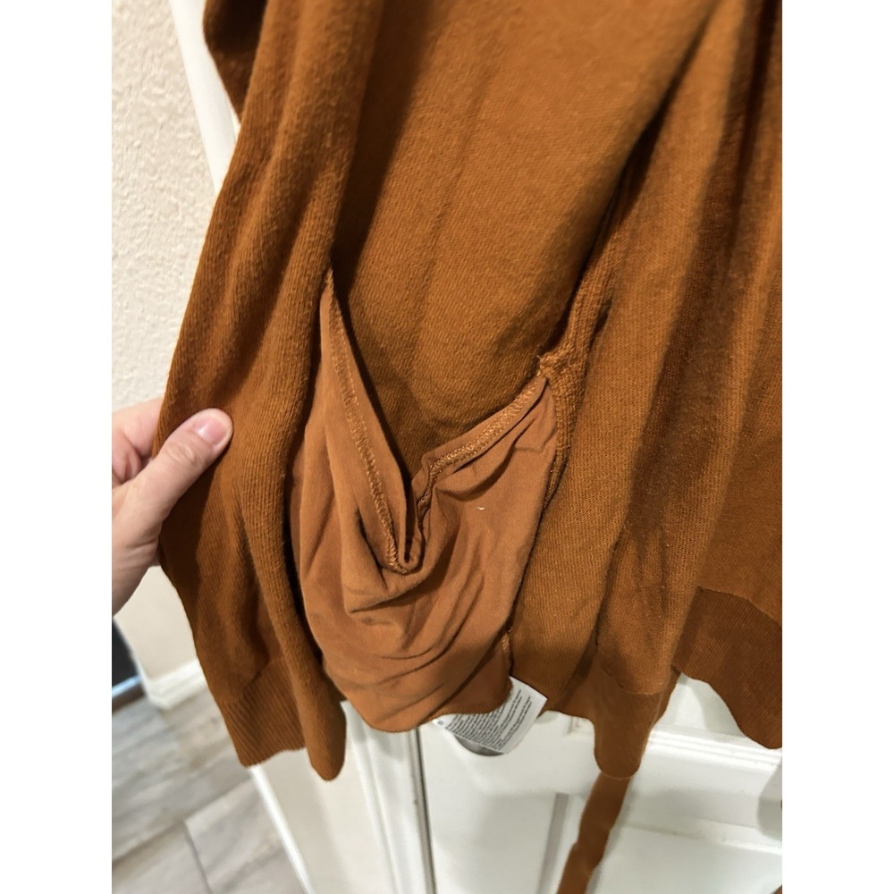 Lululemon Cotton Cashmere Knit Wrap Sweater Cardigan Butternut Brown Belted 10 - Picture 6 of 8